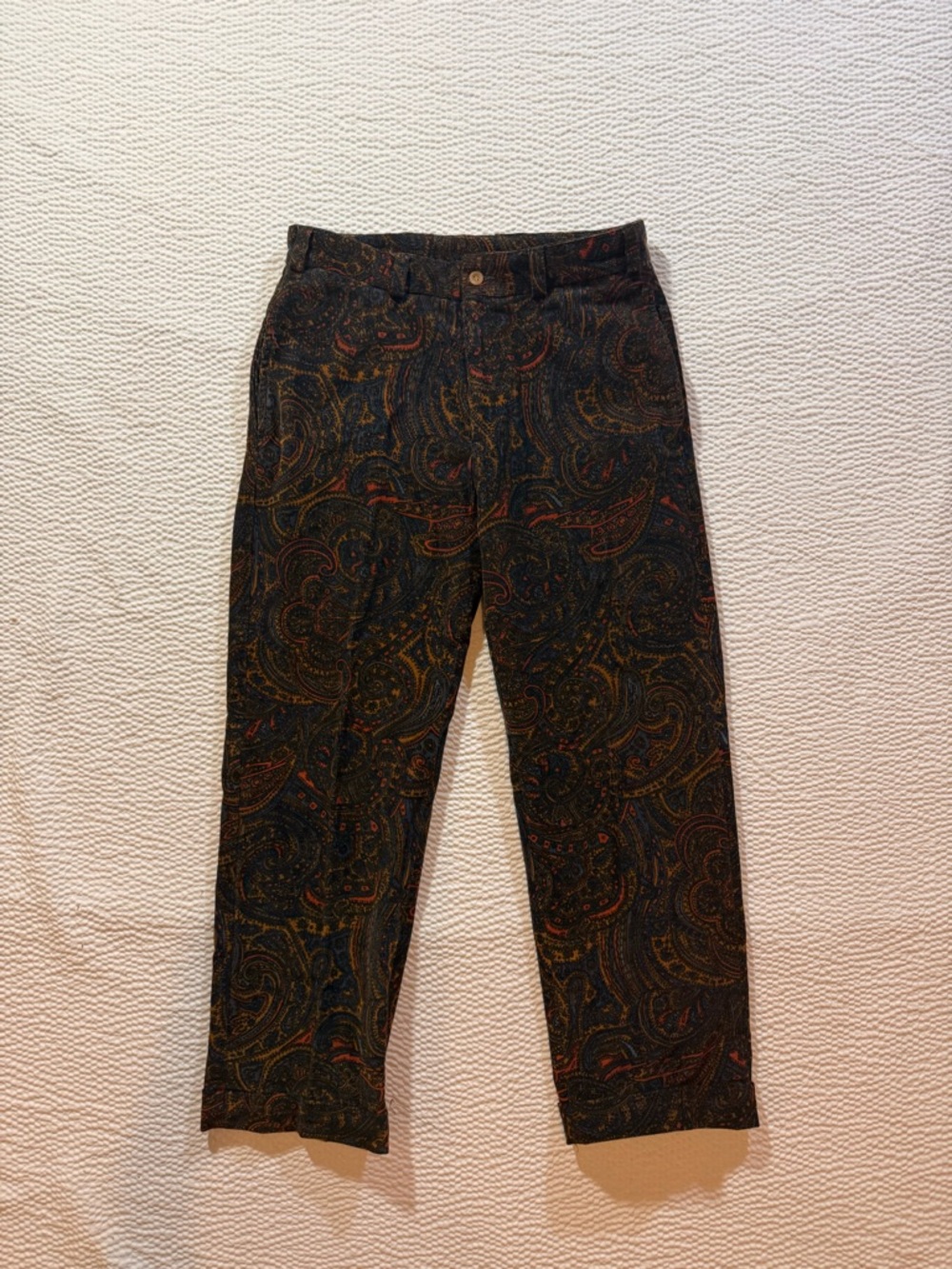 Vintage Bills Khakis Pants Mens 32x29 Corduroy Paisley USA Cotton Causal Golf